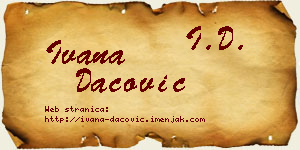 Ivana Dacović vizit kartica